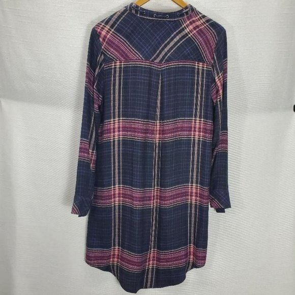 Cloth and Stone Anthropologie Dress Womens M Versify Plaid Tunic Shirt Dress - Picture 6 of 12